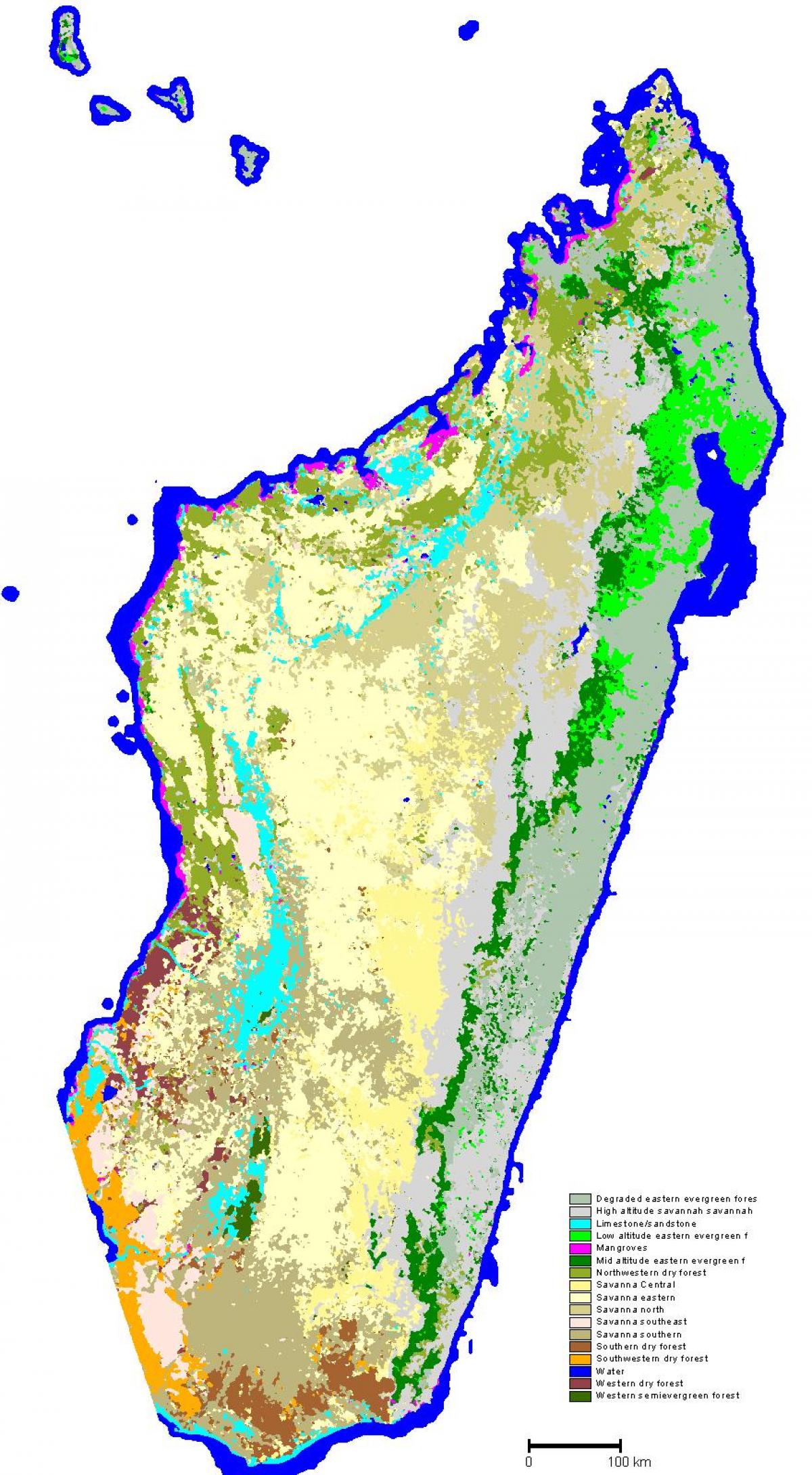 خريطة مدغشقر النباتات