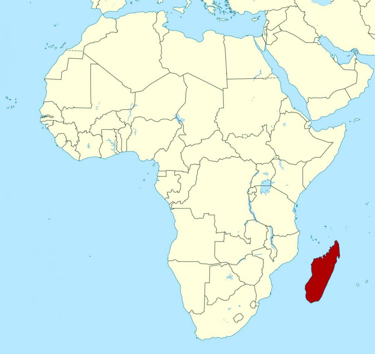 مدغشقر عن أفريقيا خريطة