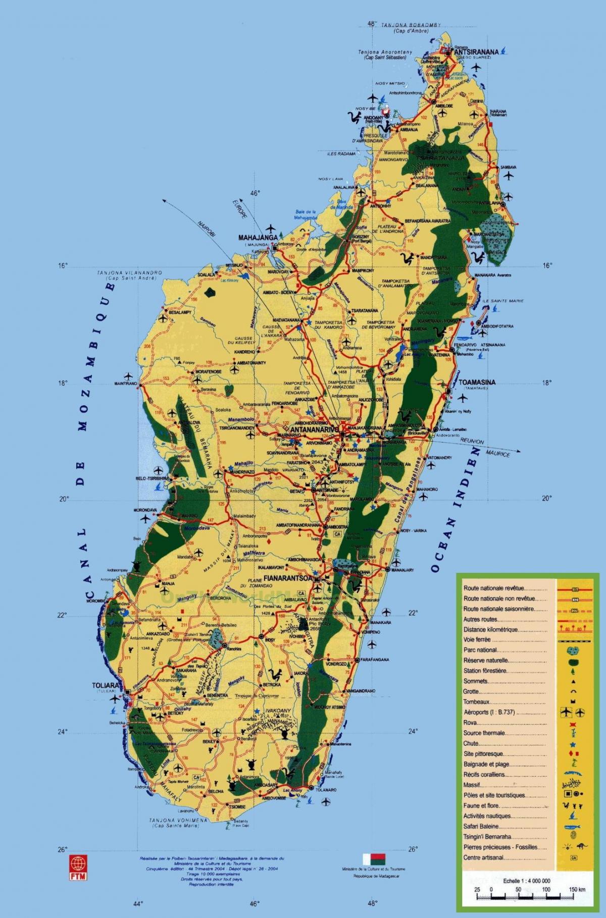 مدغشقر مناطق الجذب السياحي خريطة