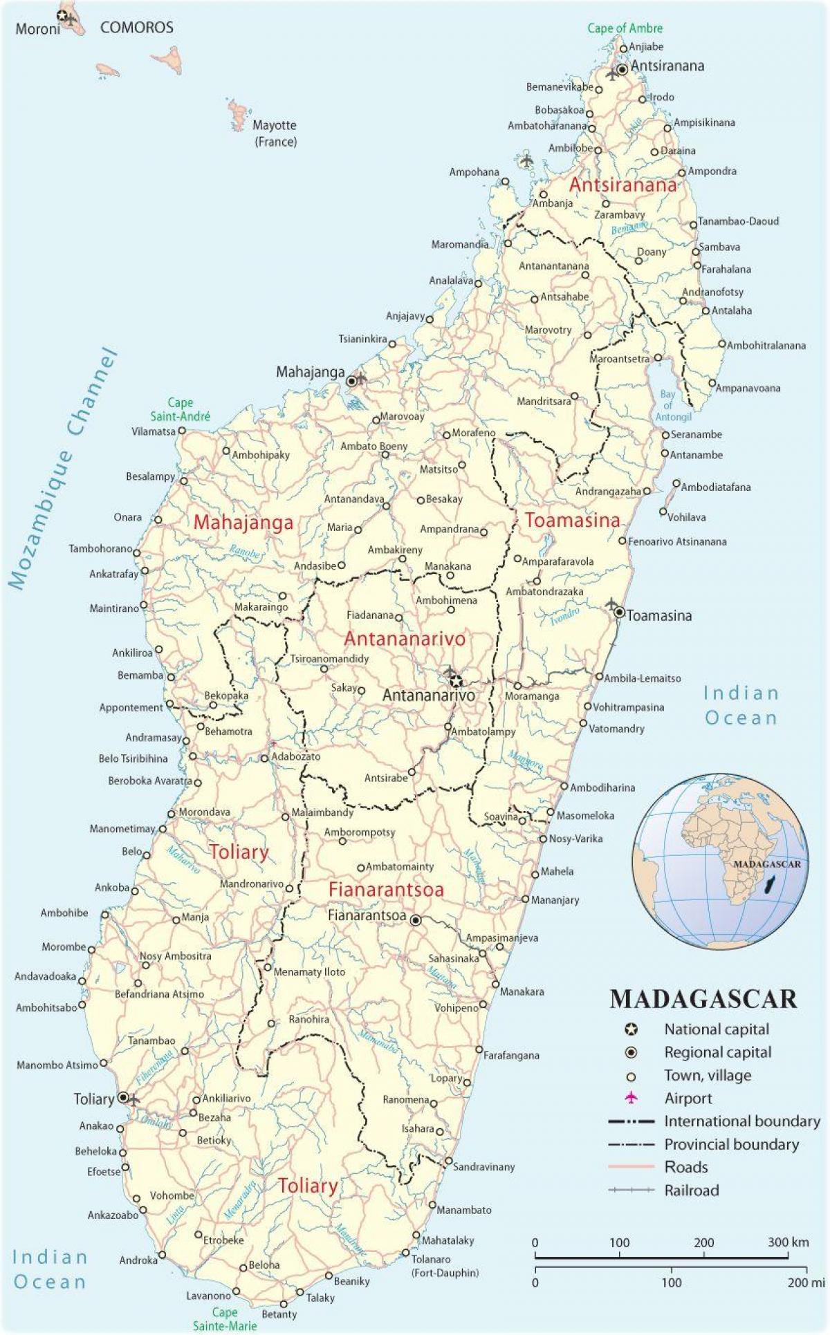 خريطة مطارات مدغشقر