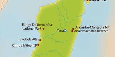 خريطة مدغشقر الجبال