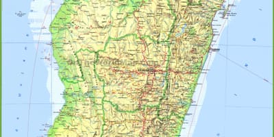 خريطة تبين مدغشقر